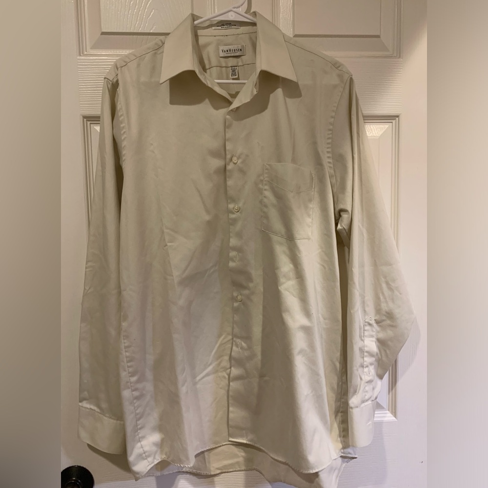 Van Heusen Men's Beige Dress Shirt